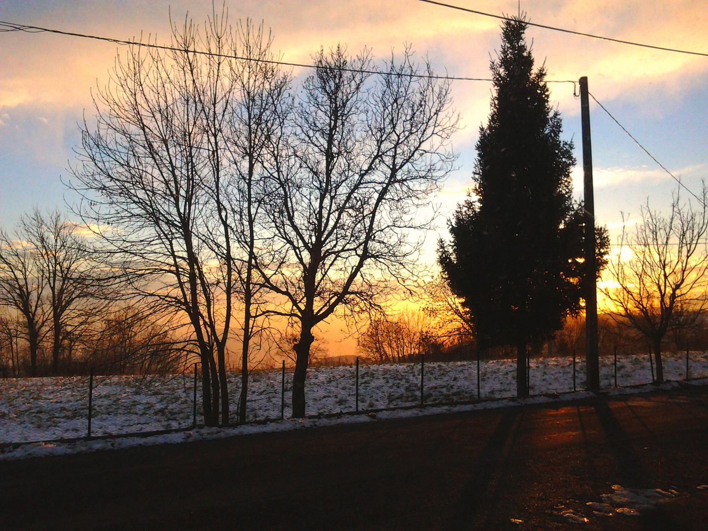 Un tramonto d'inverno.