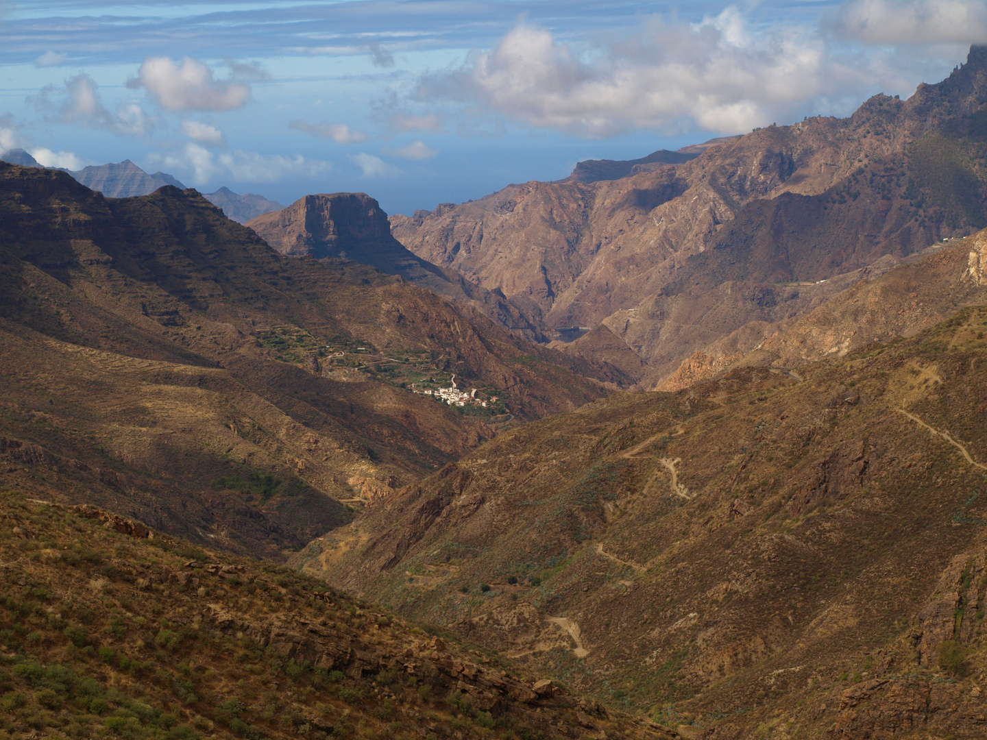 un valle en las montanas de Gran Canaria