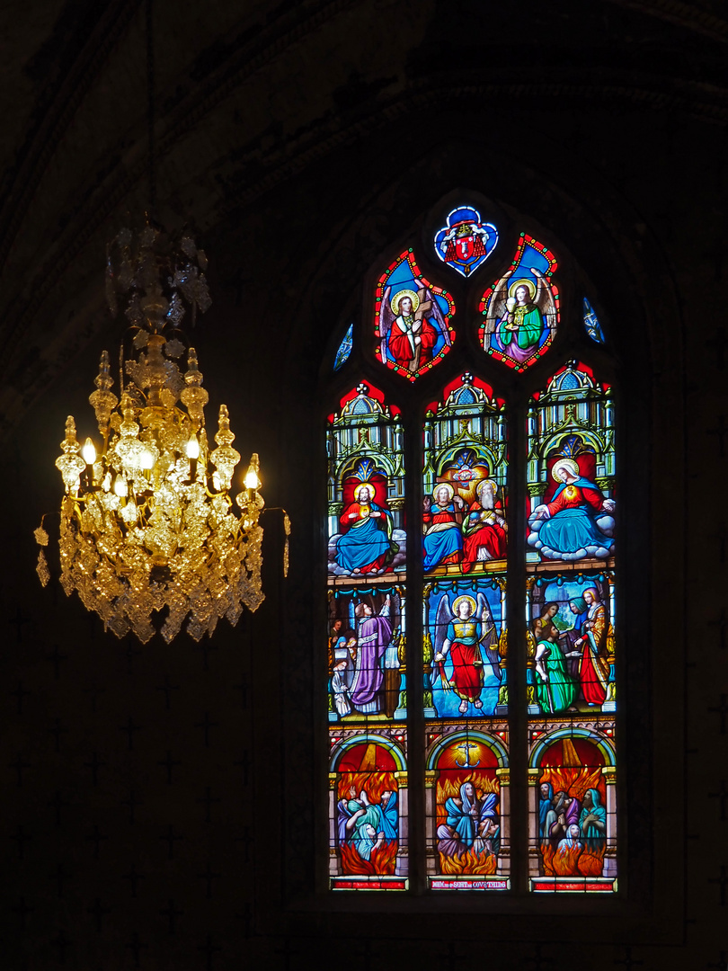 Un vitrail de l’Eglise Saint-Laurent de Fleurance