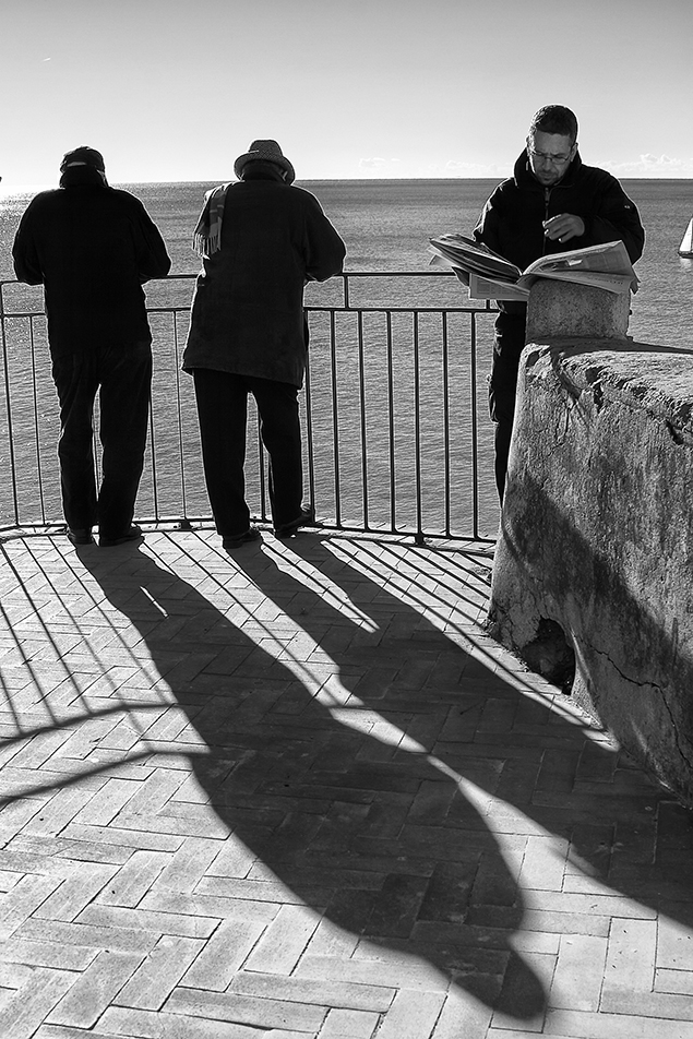 Una domenica mattina, sul mare d'inverno.