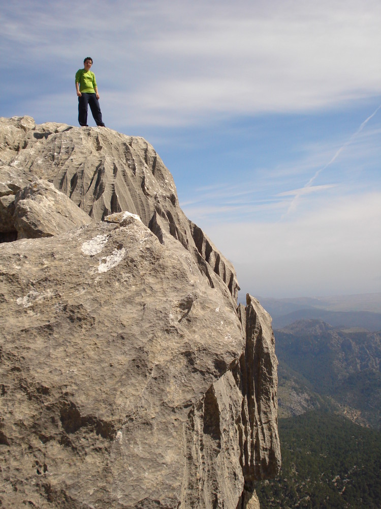 Una servidora en el Puig de n´Ali (Serra de Tramuntana). Mallorca.