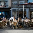 Una terraza compostelana en Diciembre a 22º de temperatura.