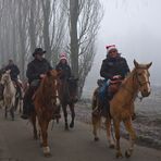 Un'allegra compagnia in una mattina d'inverno