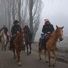 Un'allegra compagnia in una mattina d'inverno