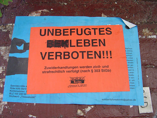 Unbefugtes Leben verboten!