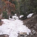 unbegehbarer Wanderweg wegen Schnee bei Las Vegas