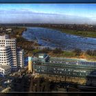 Und hier das WDR-Gebäude im Medienhafen Düsseldorf