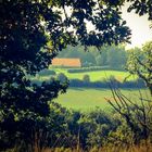 Und in der Ferne der Lehr Bauernhof der Uni in  Hohenheim