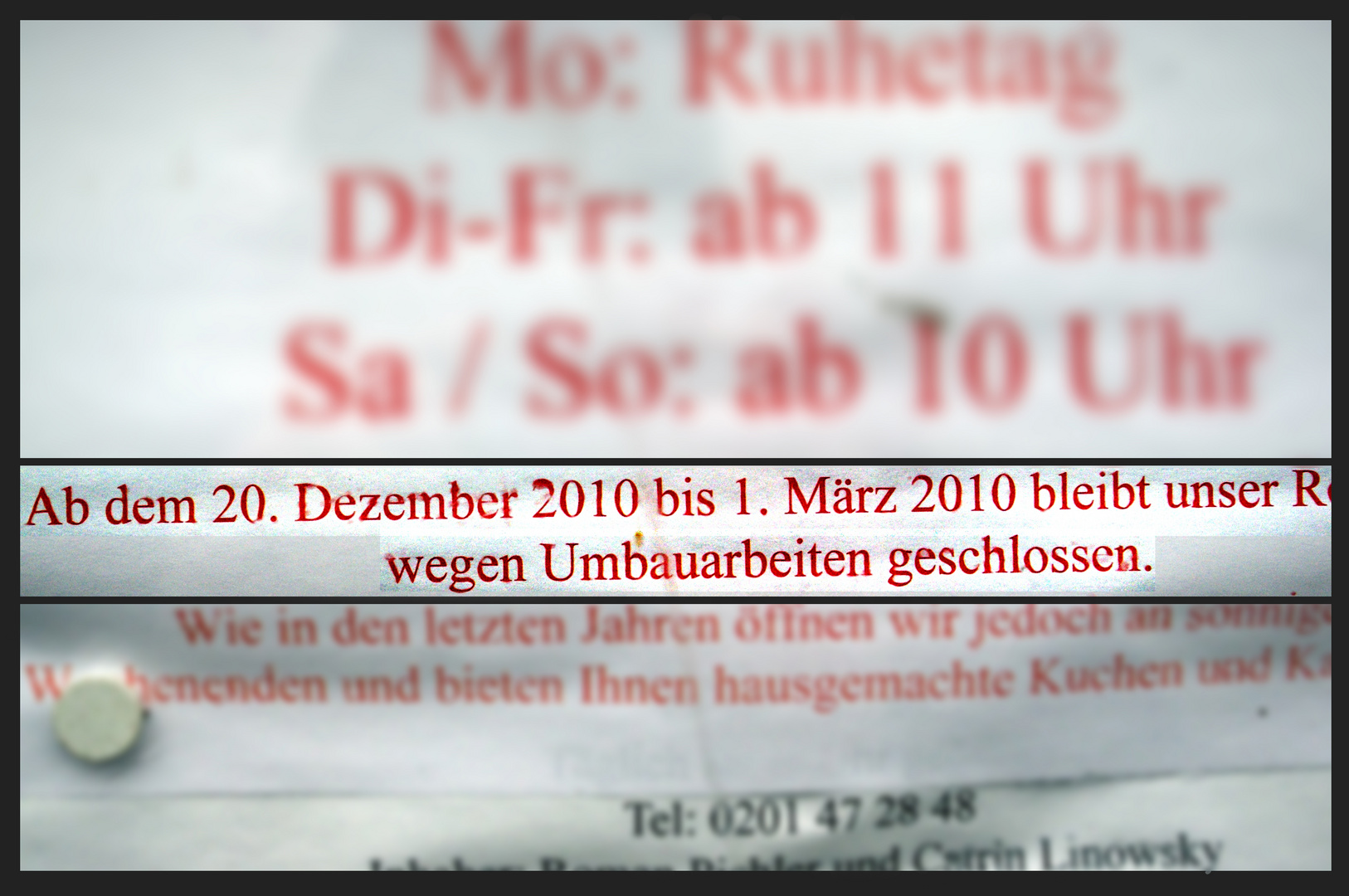 und wann gibt´s wieder Kuchen? 2011 wohl nicht!!