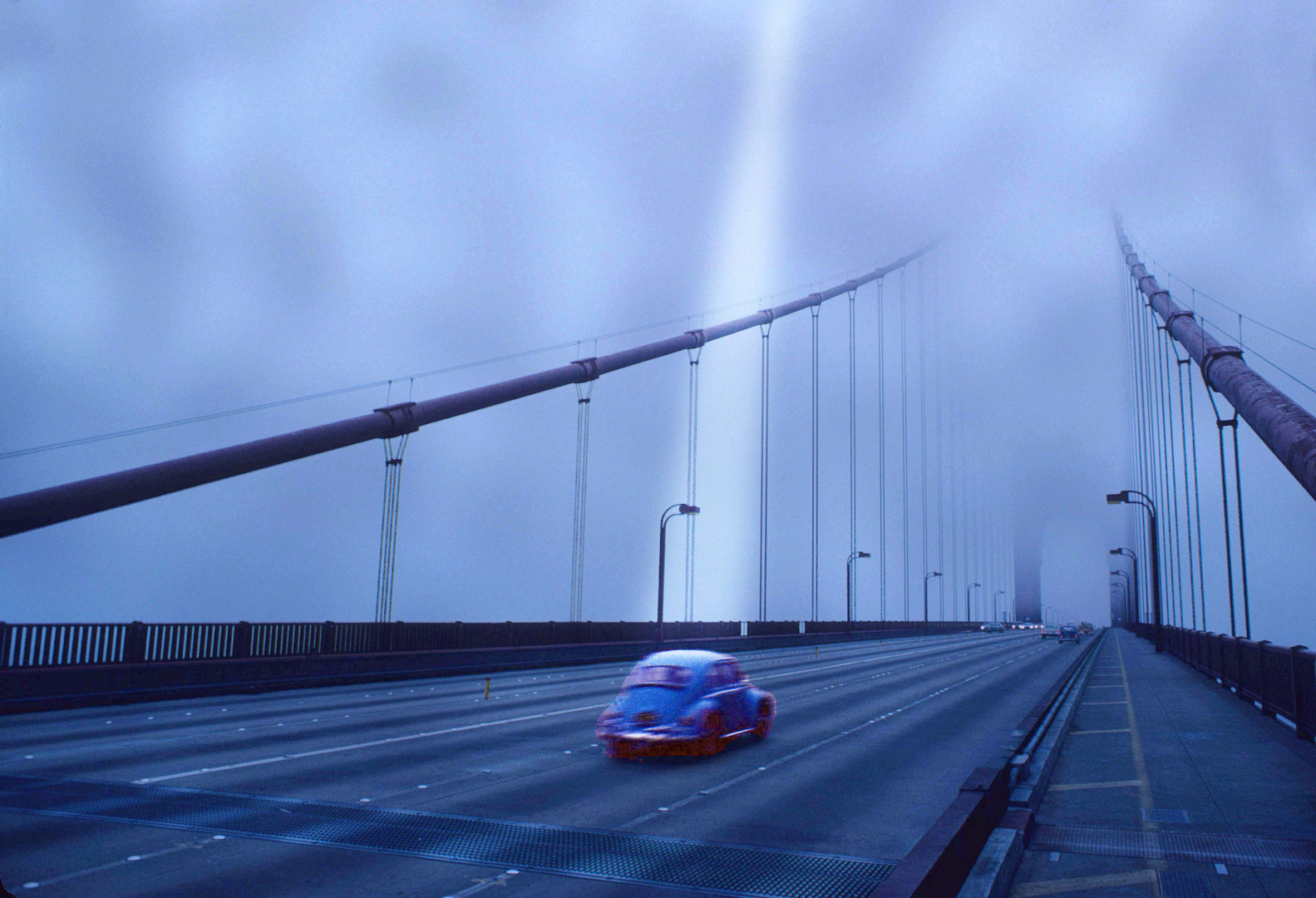 ..und ward nicht mehr gesehen.. Auto, Fahrer, Sonne, Brücke...