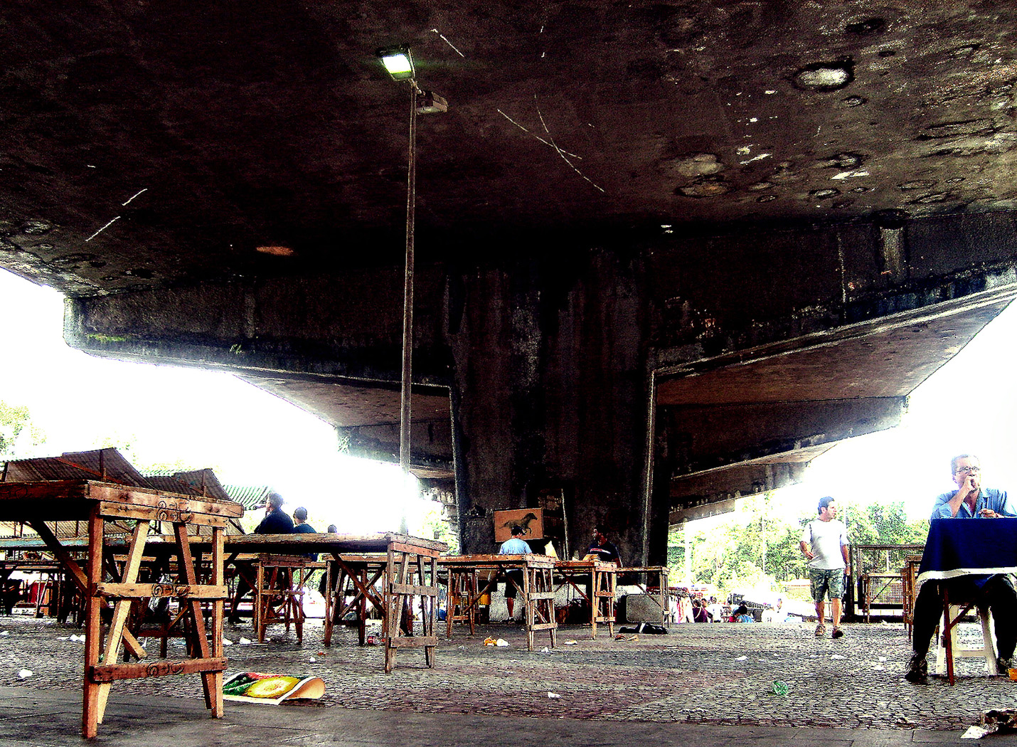 under a bridge