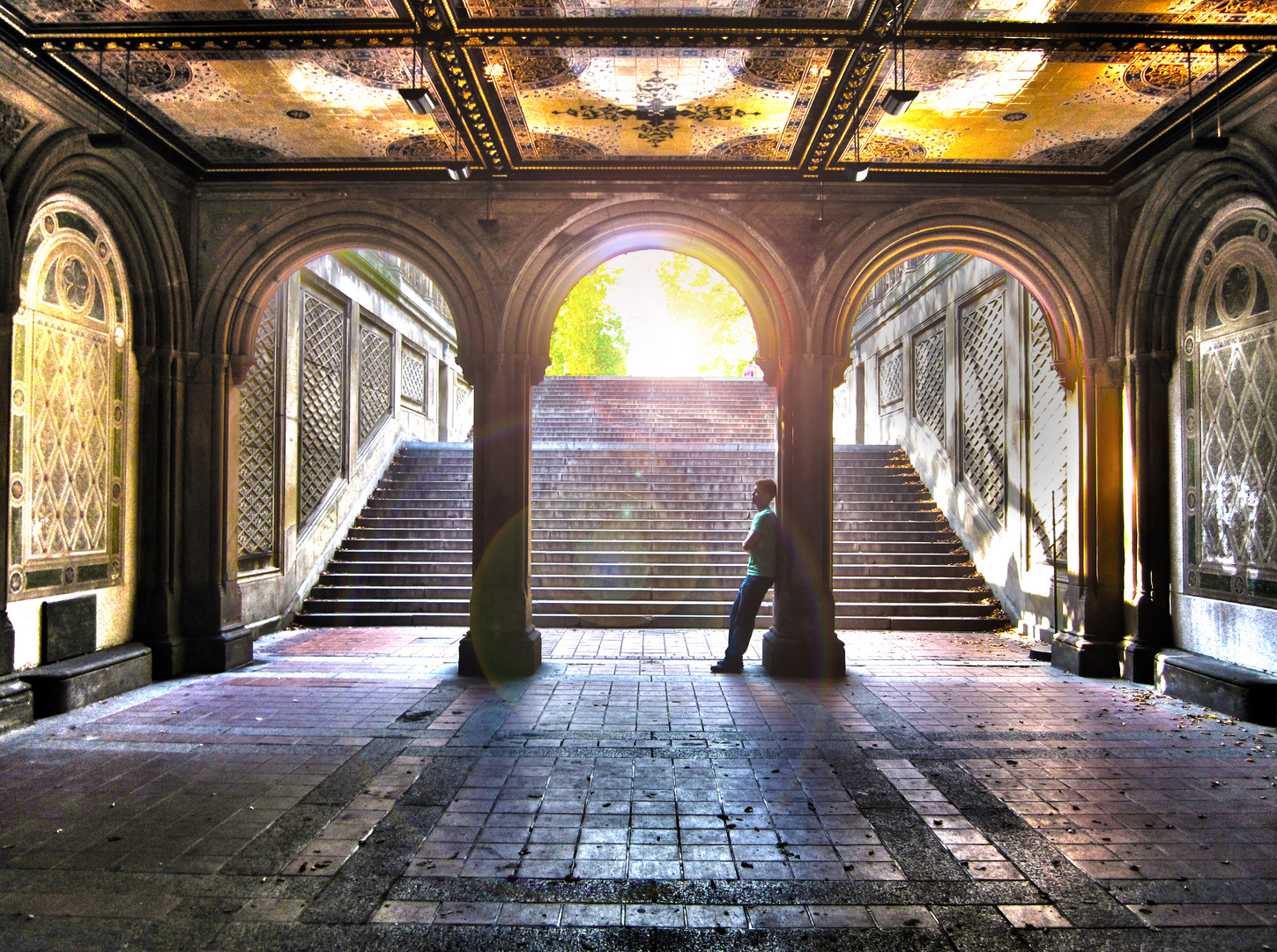 Under a bridge