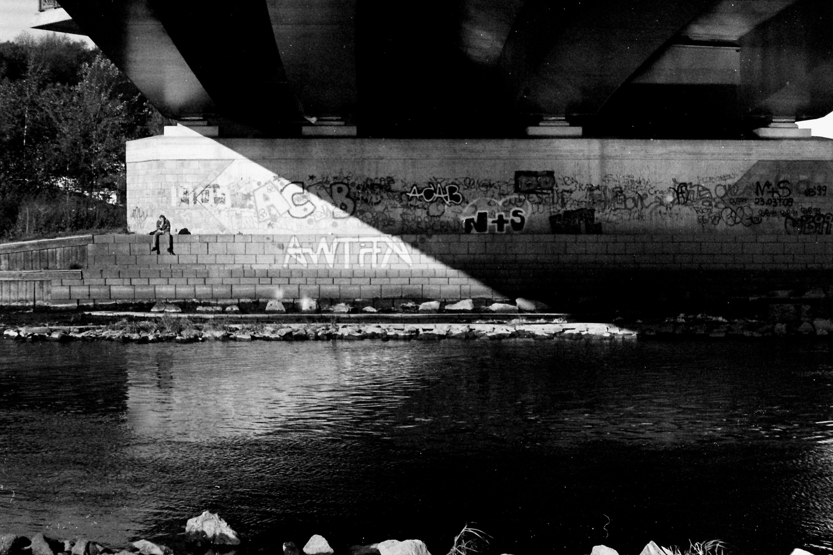 Under the bridge of town