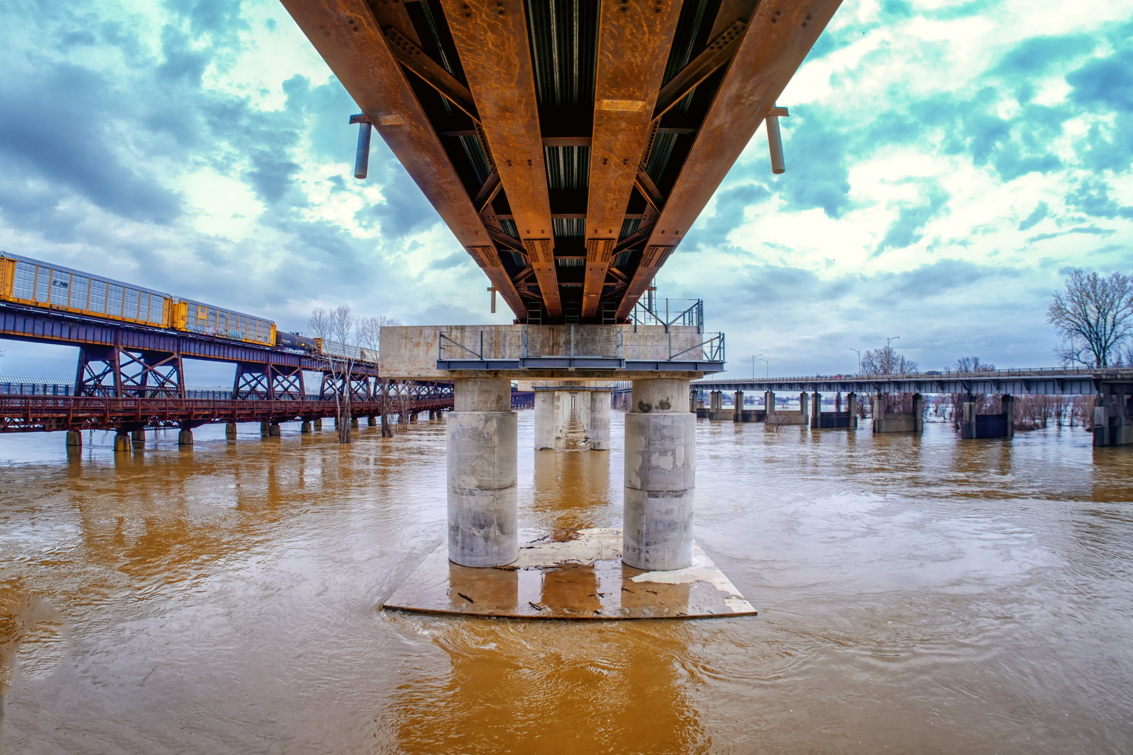 Under the Mississippi River Bridge