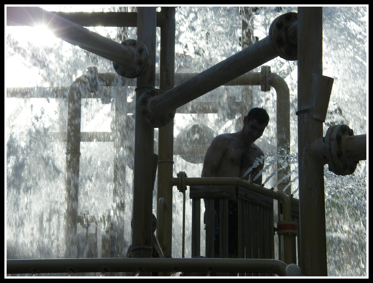 une bonne douche en contre jour