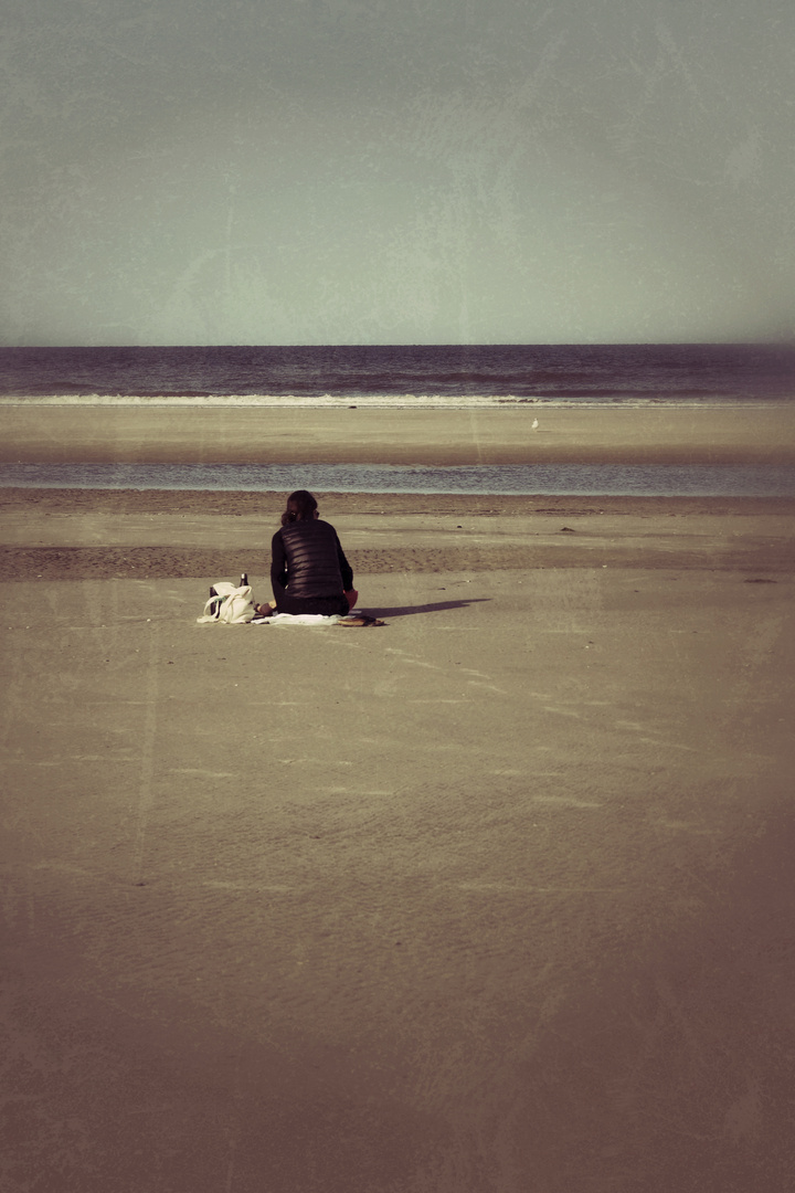 Une journée sur la plage d'hiver