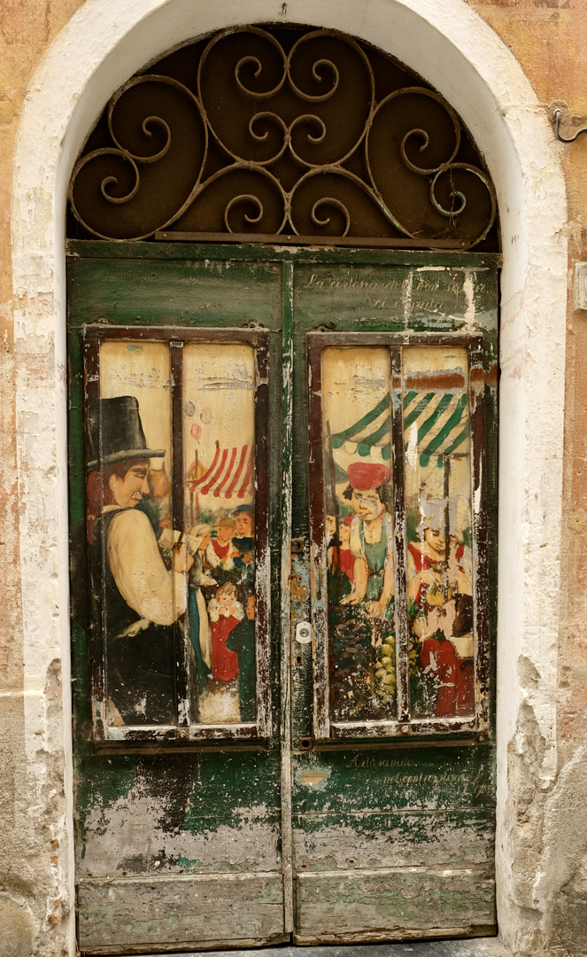 Une journée sur un marché du terroir figure sur une porte.