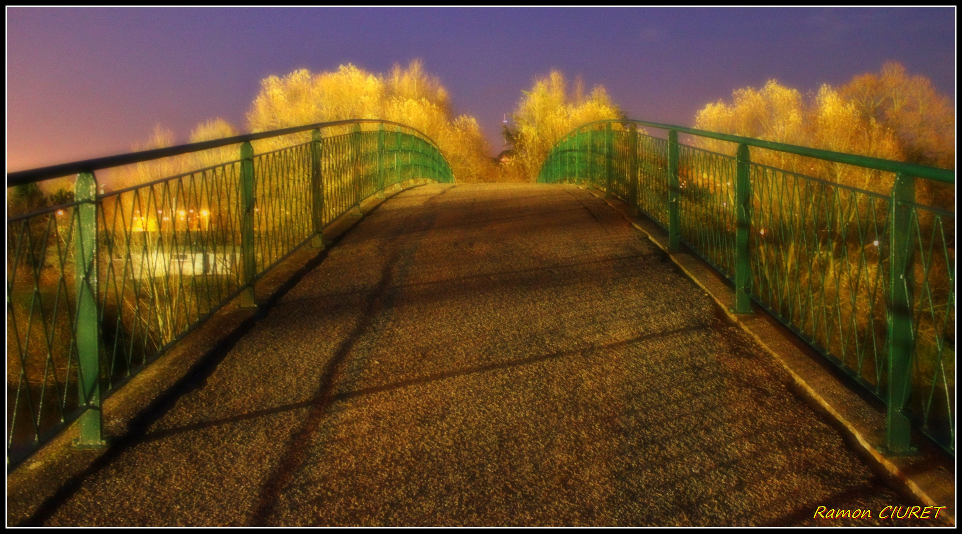 Une partie du pont chinois de nuit