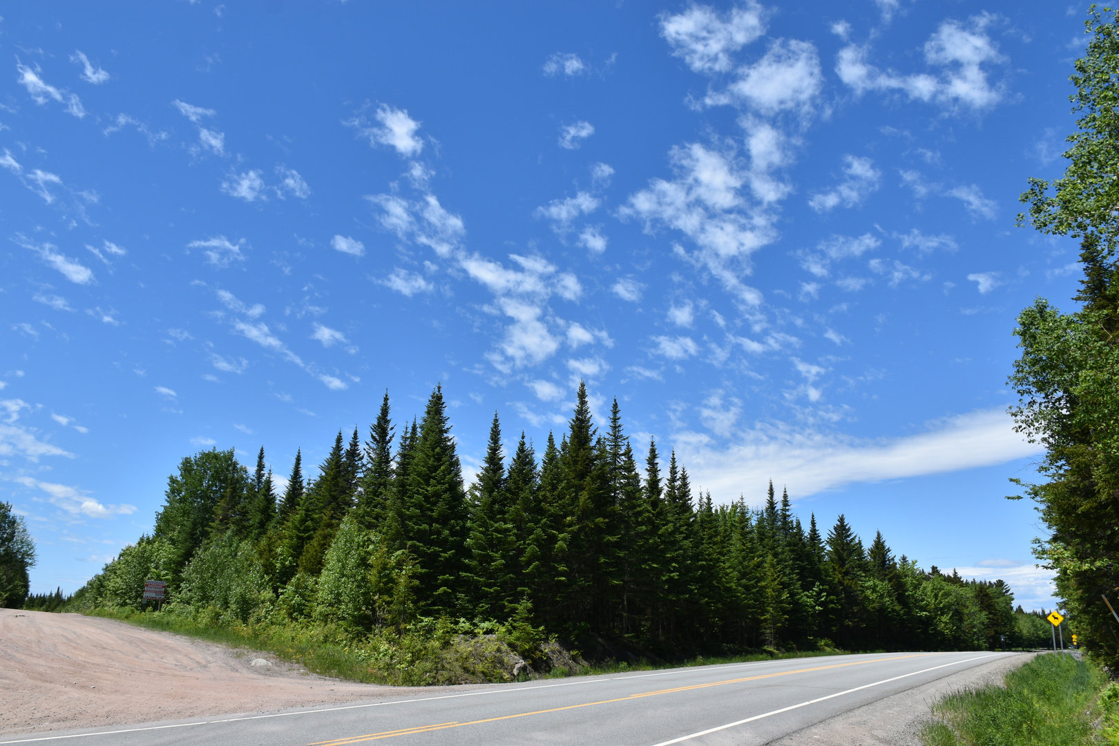 Une route de campagne en été