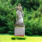 Une statue dans le parc du château de Quincey en Bourgogne