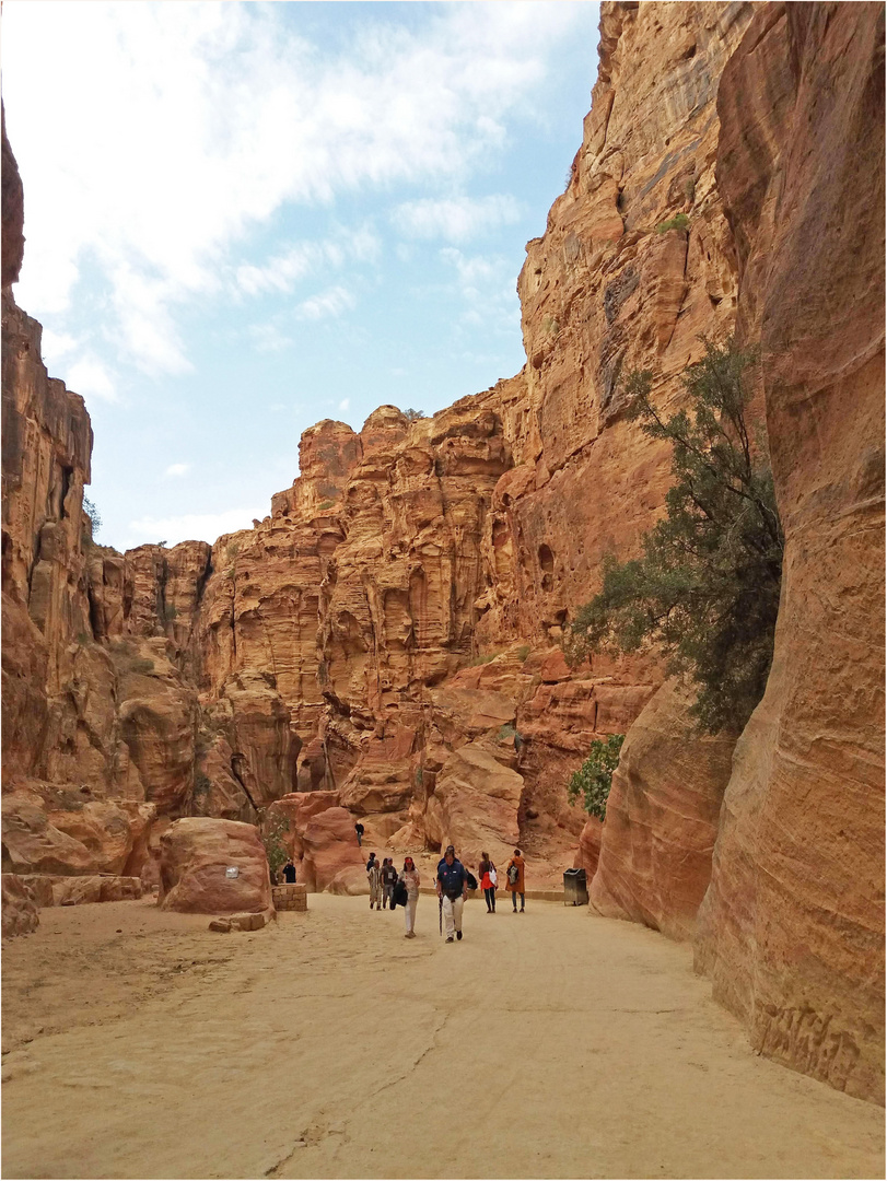 Une vue du Siq à Petra