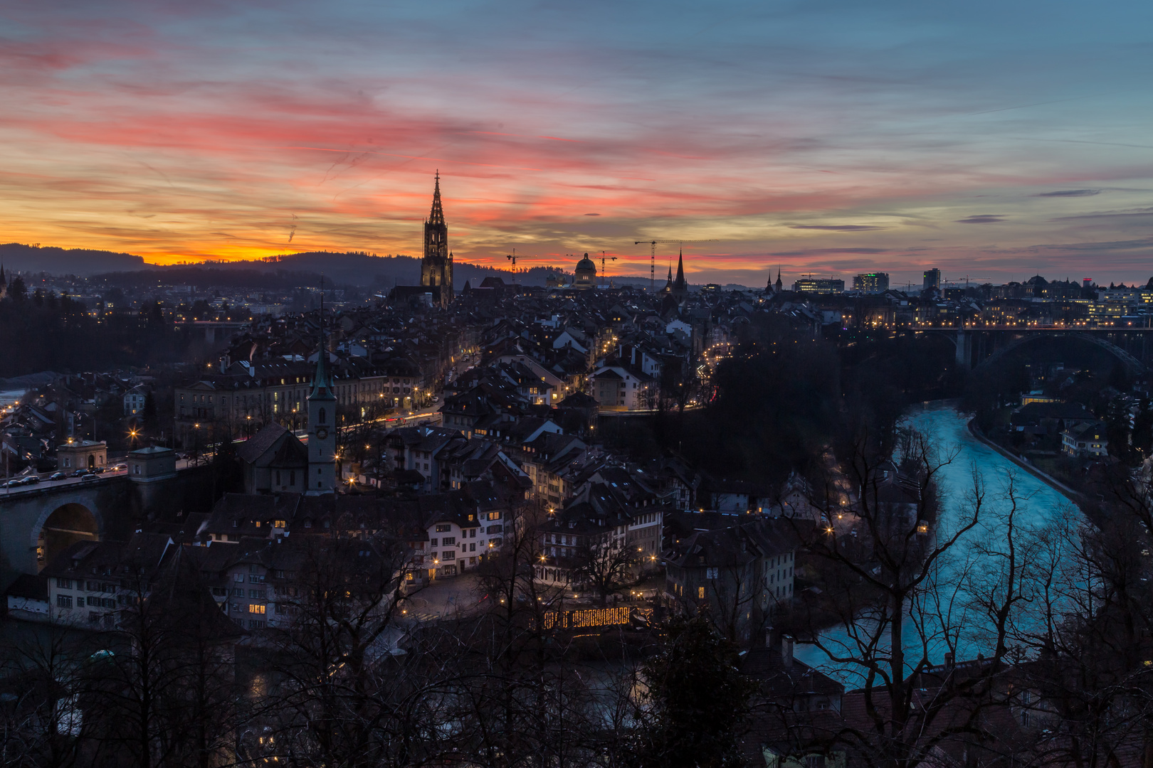 Unesco Welterbe im Sonnenuntergang