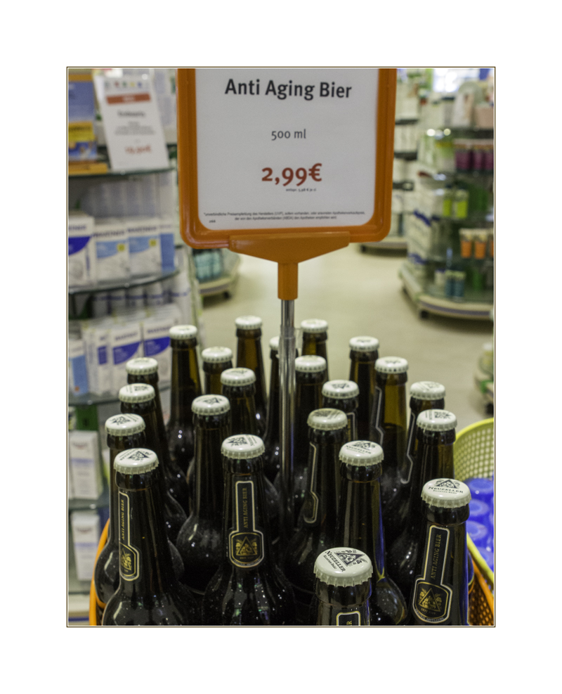 Unfassbar - Anti-Aging-Bier in der Apotheke
