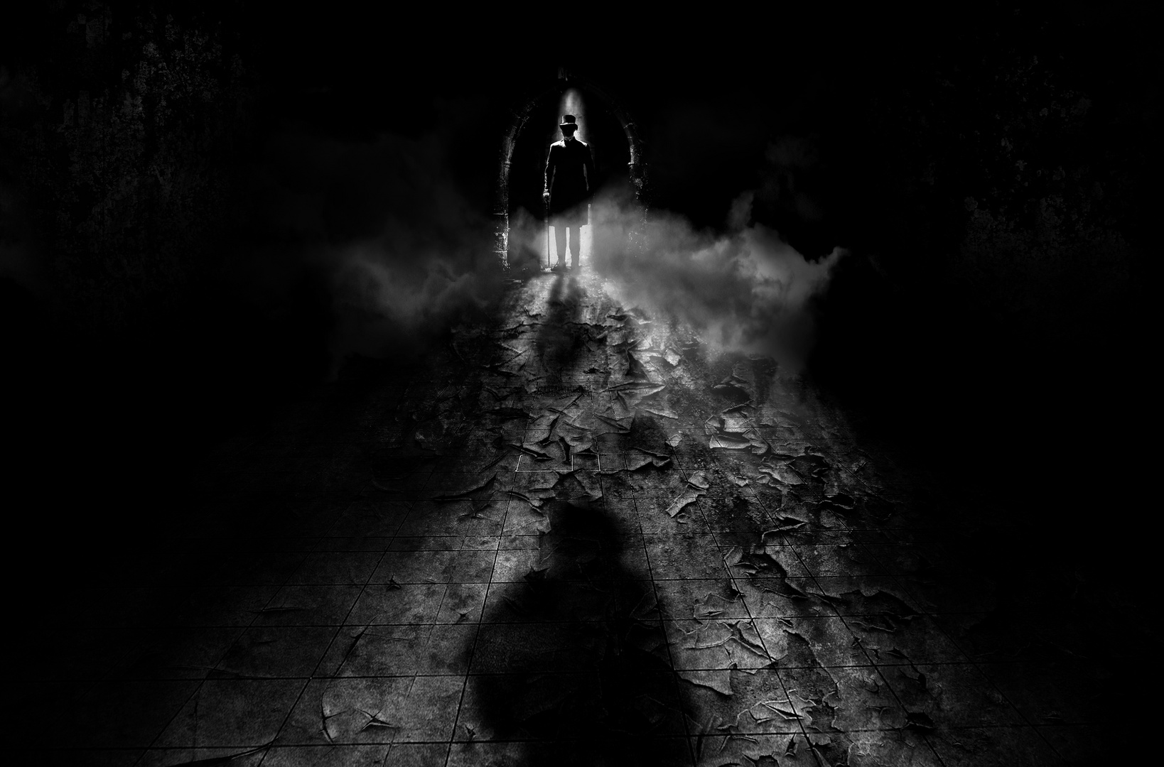 Unheimliche Begegnung Foto Bild Composing Digiart Monochrom Bilder Auf Fotocommunity