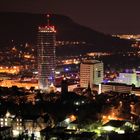 Uni Turm Jena bei Nacht