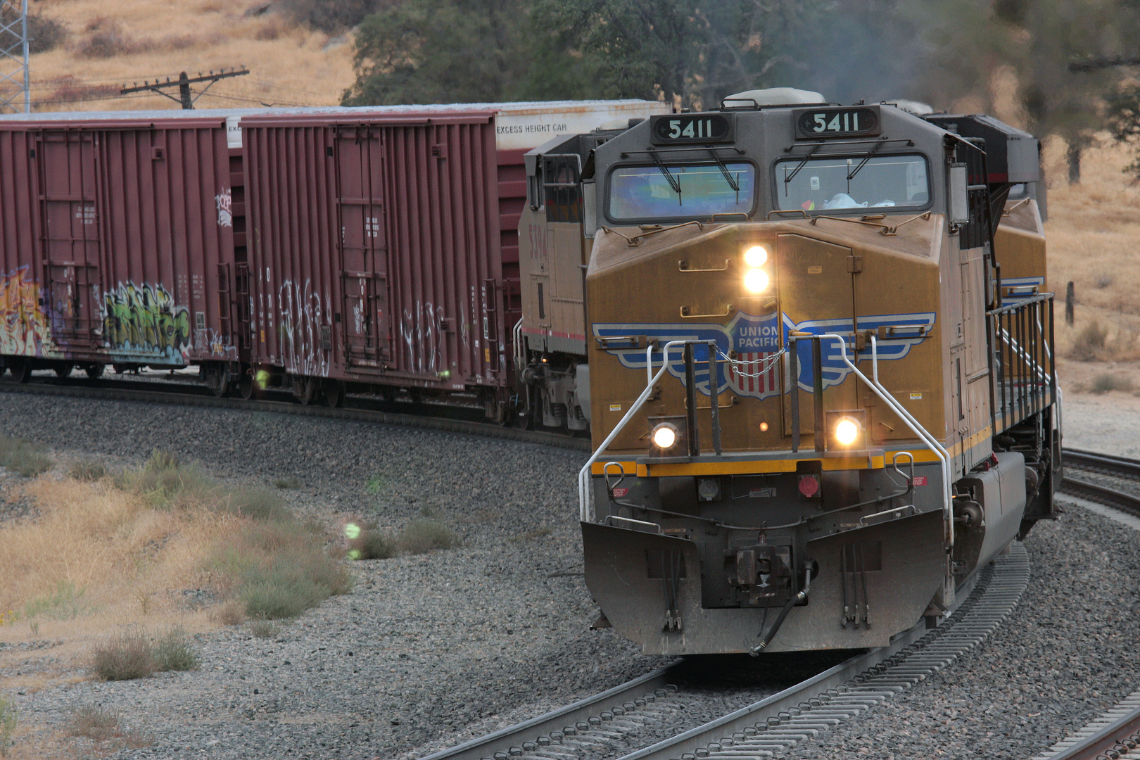 Union Pacific am Tehachapi Loop... UP 5411 leading a Westbound Freight