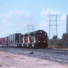 Union Pacific Double Stack Train on its way near Tucson, AZ, USA