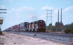 Union Pacific Double Stack Train on its way near Tucson, AZ, USA