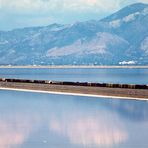 Union Pacific Freight Train is crossing the Salt Lake to Ogdon, UT