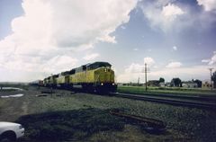 Union Pacific UP EMD SD60M #6231 leads a Freight Train near Laramie,WY