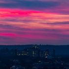 Universitätsklinikum mit Abendrot