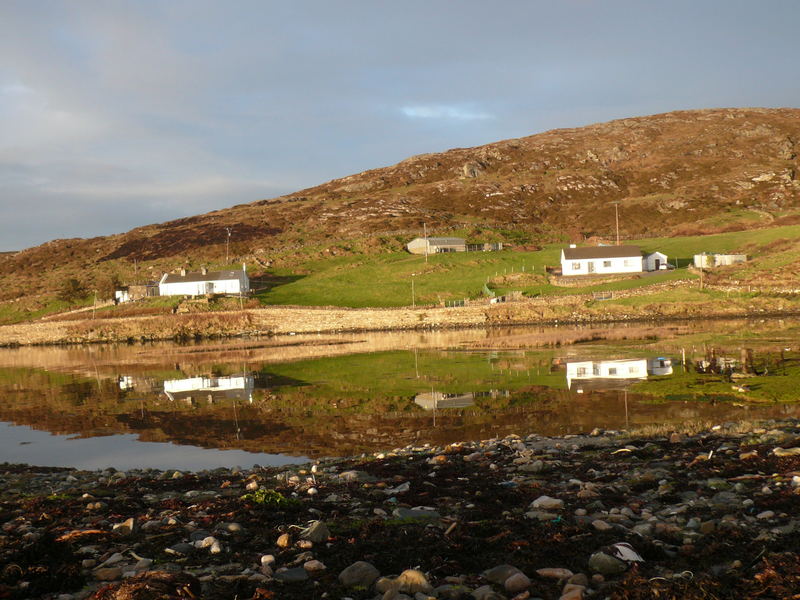 Unrippled surface of the lake