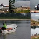 Unser Boot und Bootsfahrer auf dem "Ogowe"_Urwald