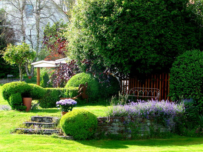 unser Garten vor der Rosenblüte