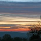 Unser Hausberg im Morgenrot am Tag bevor der neue Regen kam...