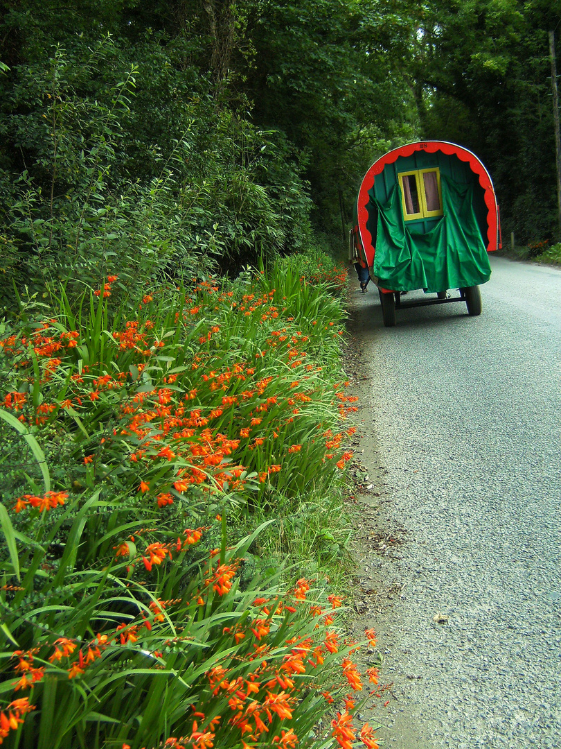 "Unser" horse-caravan in Irland ...