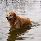 unser Model beim Baden