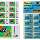 Unsere Adressaufkleber und Briefmarken