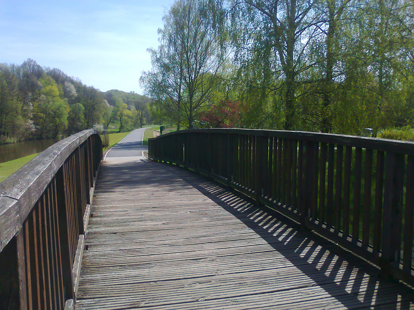 "unsere Brücke " In Zwickau mitten in der Natur ein Teil des Radweges entlang der Mulde