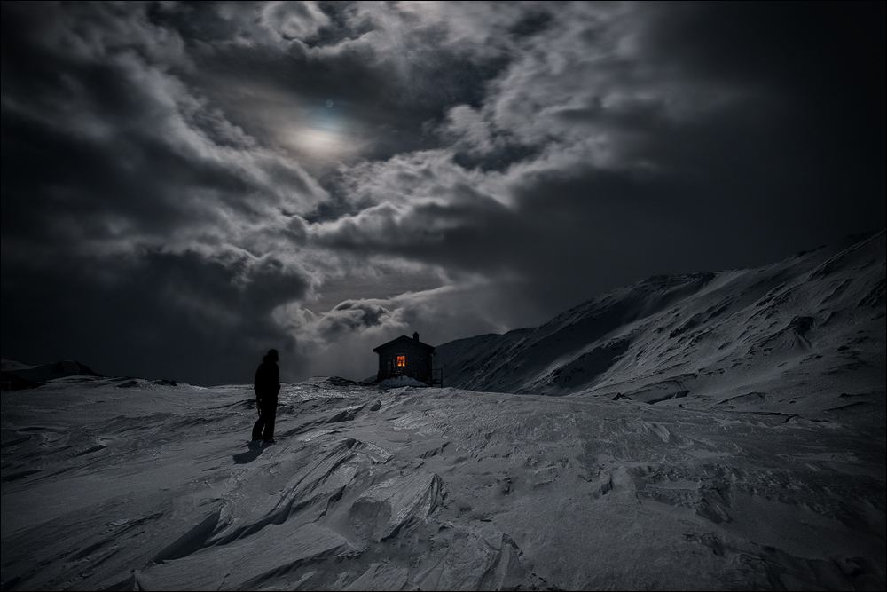 unsere einsame Hütte in den Schneebergen