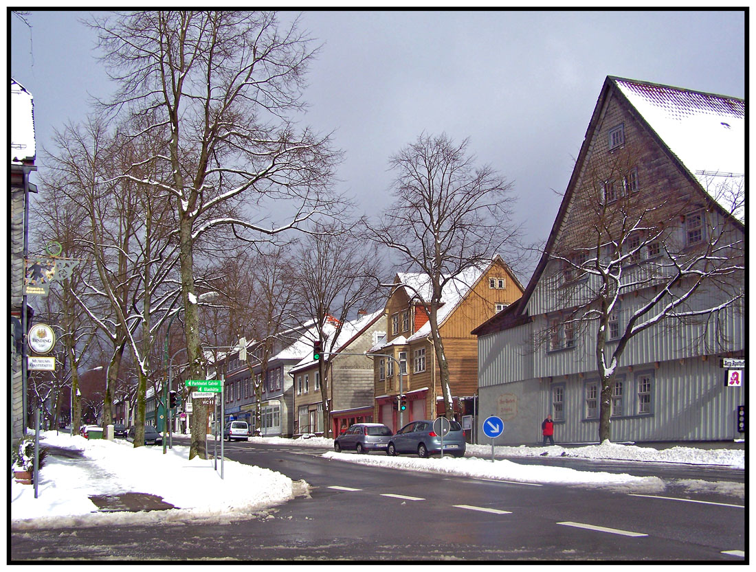 Unsere " Hauptstr. in Zellerfeld, die Goslarschestr. im Winter