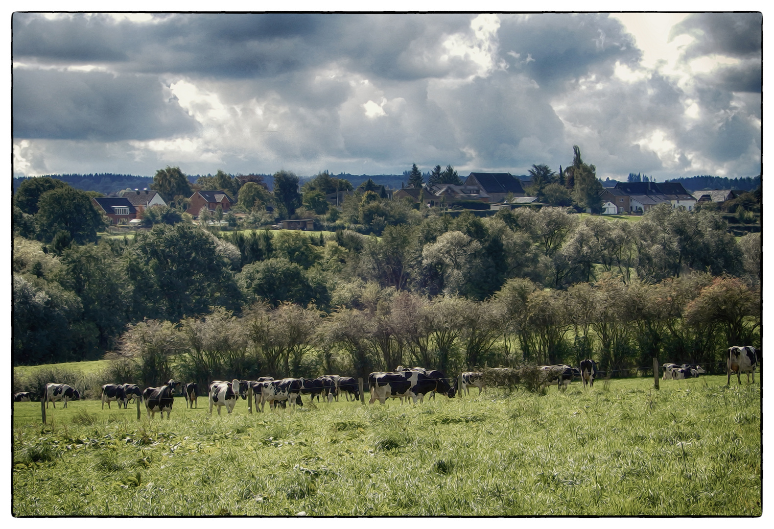 Unsre frühherbstliche Wiesenlandschaft - Notre paysage au début d'automne