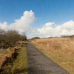 Unter blauem Himmel durch die Dünen