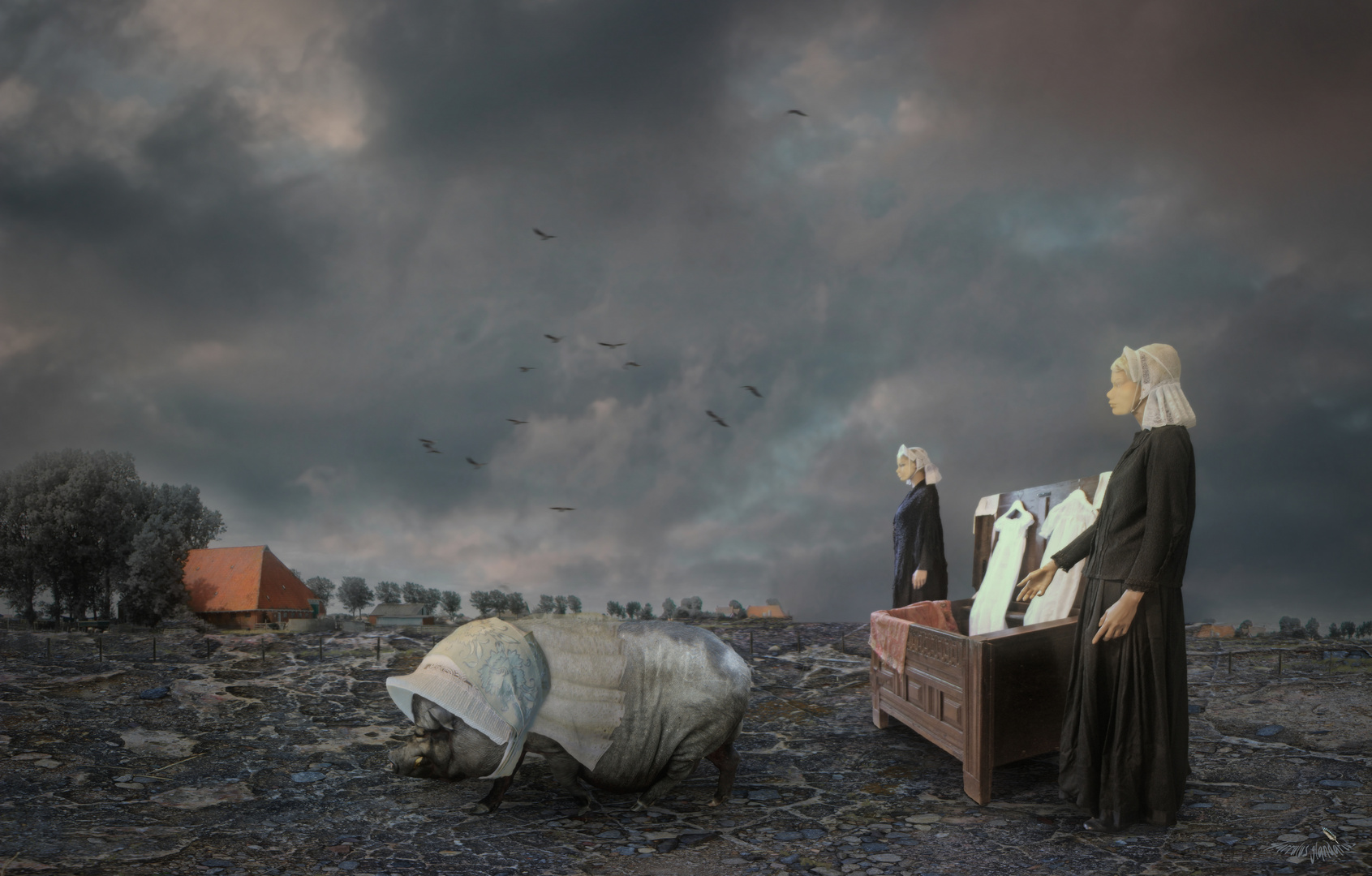 Unter der Haube Foto &amp; Bild | fotomontage, fantasy mystery, surreal ...