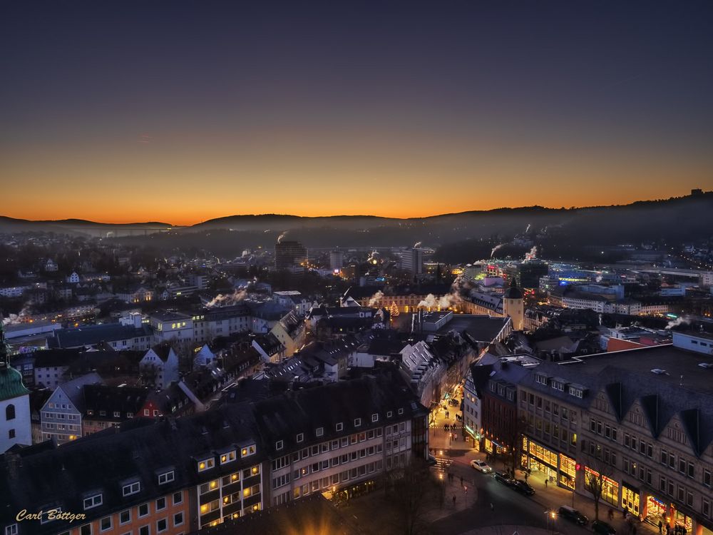 Unter- und Oberstadt Siegen vom Turm der Nikolaikirche