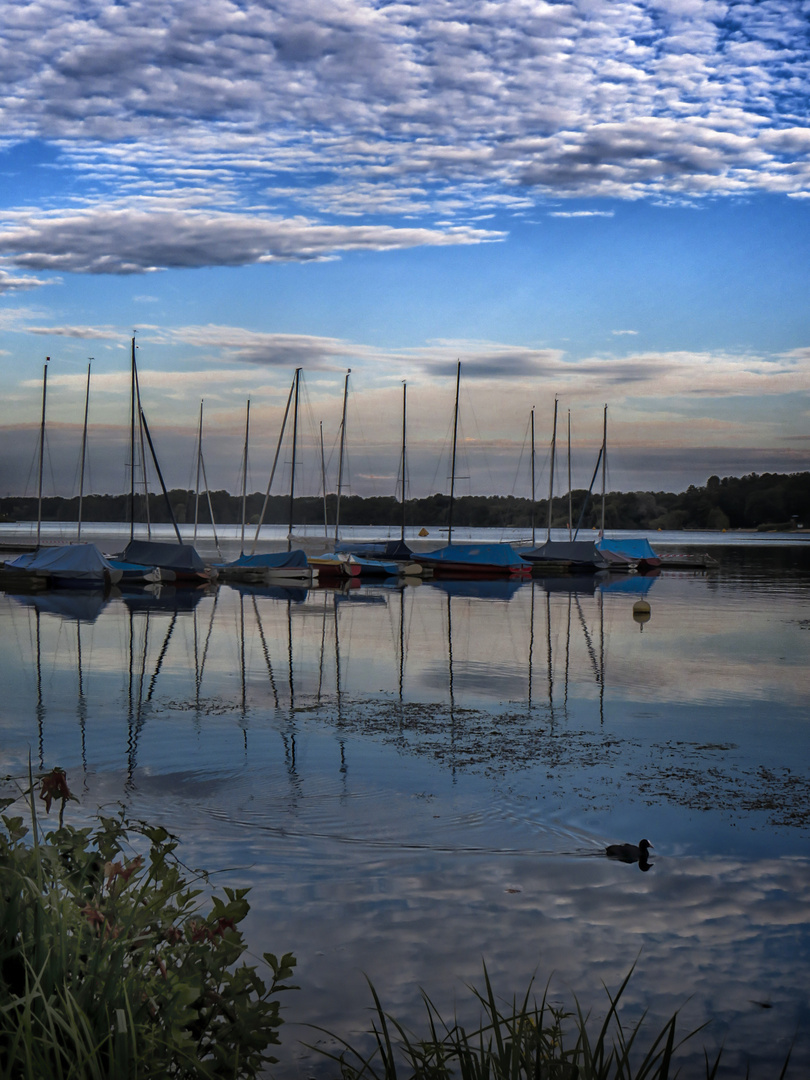 Unterbacher See -blaue stunde